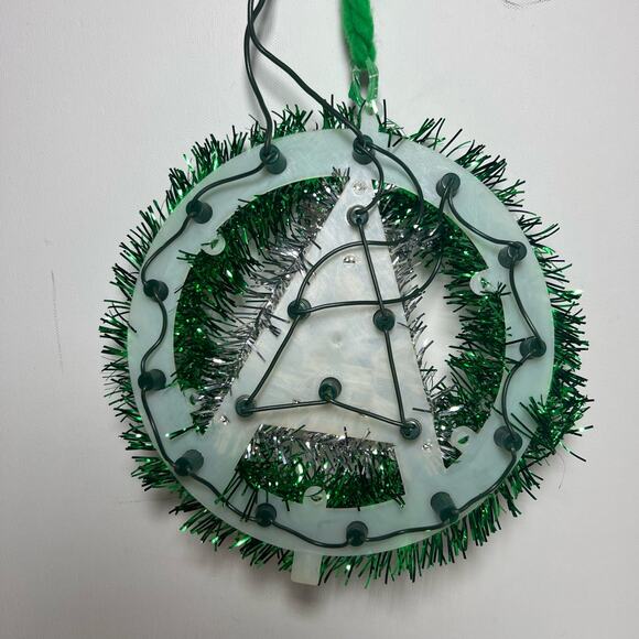 Vintage 70s Christmas Wreath Tree Circle of Light Lighted Tinsel Original Box - Picture 3 of 14